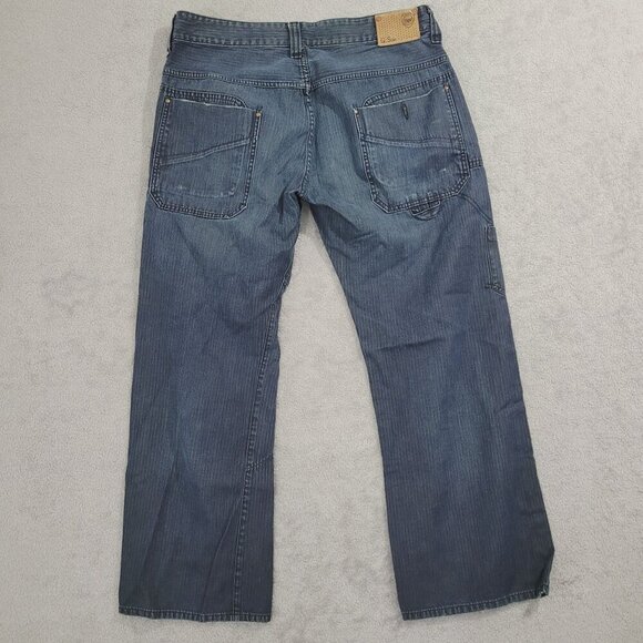 G-Star Mens 36x32 Low Loose Duty Carpenter Relaxed Jeans Blue Distressed - Picture 2 of 12